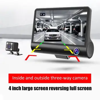 

Car DVR 3 Camera Lens 4.0 Inch Dash Camera Dual Lens With Rearview Camera Video Recorder Car Registrator Dvr dash Cam