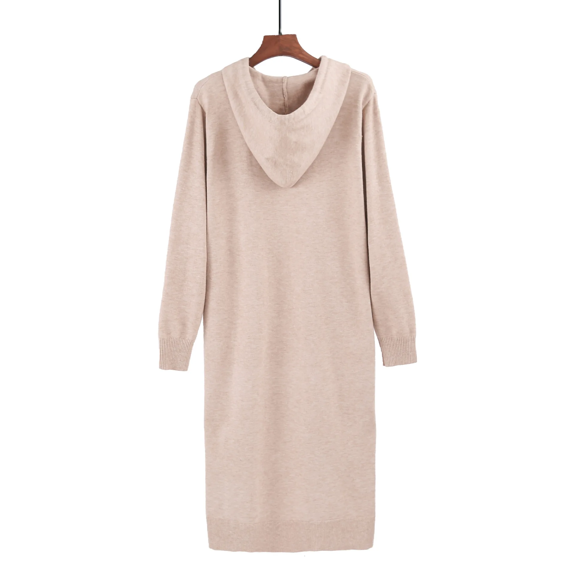 VOZRO Suit-dress Even Hat Sweater Cover Belly Winter Dress Women Fat Mm Long Fund Knitting Unlined Upper Garment Vestido