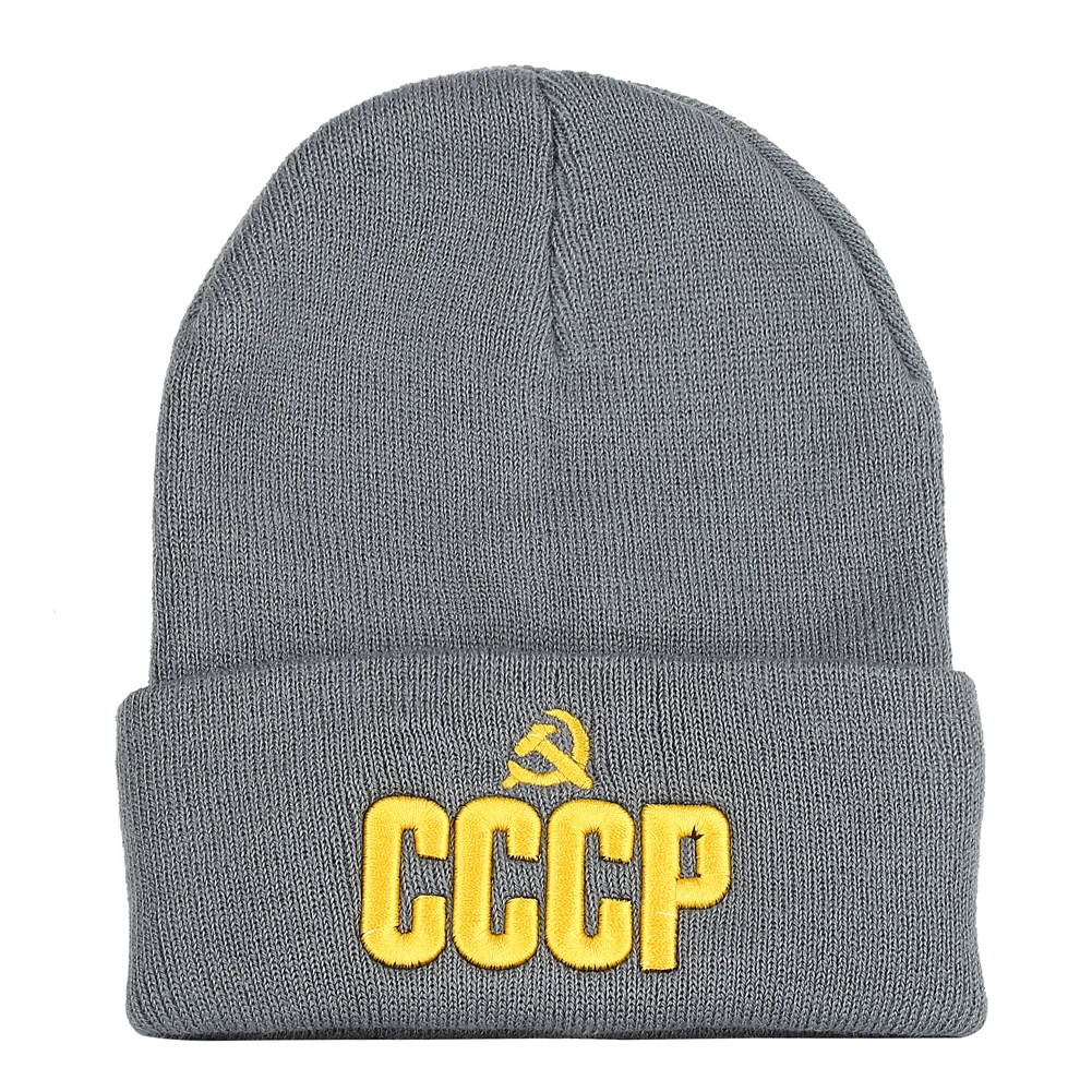 Мужской осенний трикотаж, надписи Cccp, русские шапочки, женские короткие зимние тонкие шапки, одноцветные шапки с холодной вышивкой Skullcap Skullies для мальчиков