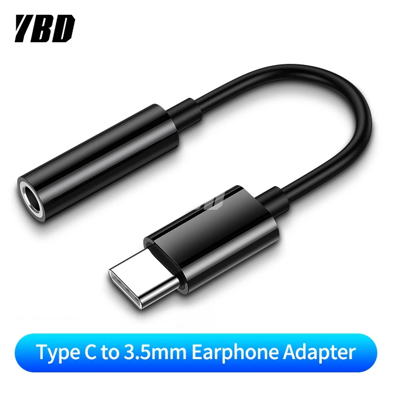 

YBD Type c to 3.5mm Headphone jack 3.5 AUX USB C Cable For Huawei P30 pro Xiaomi Mi 9 8 se Oneplus 7 pro Audio USB C Adapter