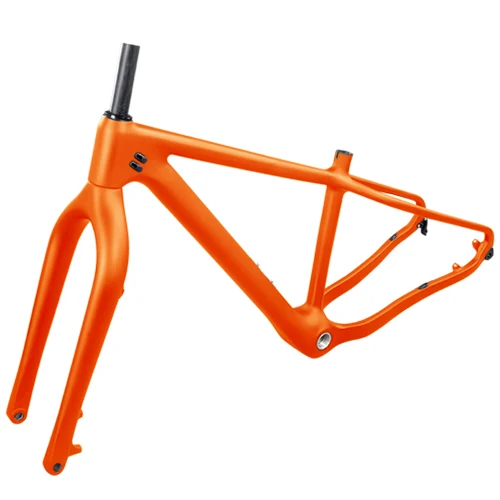 full orange Новая углеродная Толстая велосипедная Рама 26er углеродная mtb Толстая велосипедная рама 26 × 4,8 толщина шин углеродная горная Снежная рама Рама для шоссейного велосипеда - Цвет: full orange