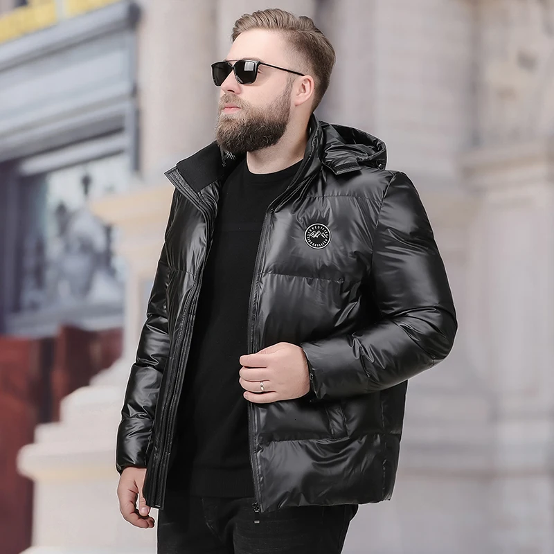 Куртка мужская с капюшоном повседневная приталенная 10XL 9XL 8XL 6XL теплая для зимы