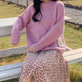 

2020 WOMEN Sweater women loose loose lazy women's spring new Japanese and Korean thick knit sweater