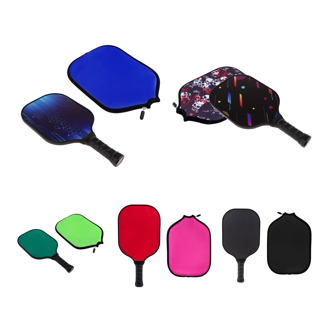 Прочный углеродное волокно соты композитный ядро Pickleball Весло/ракетки и молнии неопреновый чехол Крышка-выбор цветов