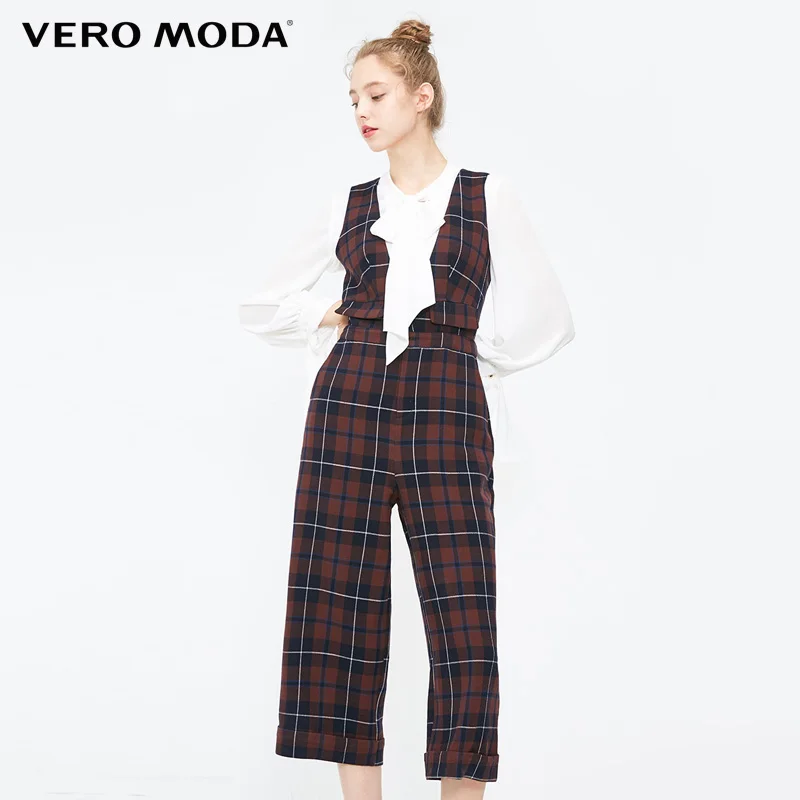 Vero Moda женские осенние клетчатые комбинезоны на пуговицах | 31849X504