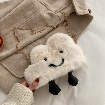 

New Cute Furry Small Bag Autumn and Winter 2020 New Fashion Fashionable Stylish Shoulder Bag Girl Versatile Messenger Bag