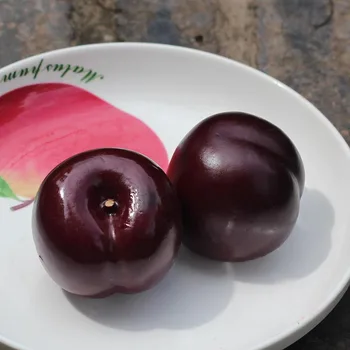 

10pcs Artificial Dark Red Plum Decorative Plastic Fruits Home Kitchen Decor Fake Fruit Photography Props