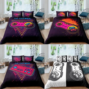 

Home Textiles Bedding Set Duvet Cover With Pillowcase Queen King Size Game Elements Pattern Printed Bedding Sets