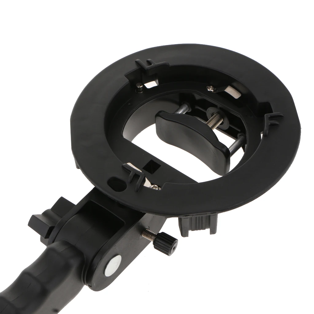 S Type Flash Bracket Bowens Mount for Godox V860II Softbox Diffuser Photography Umbrella Holder Adjustable Angle