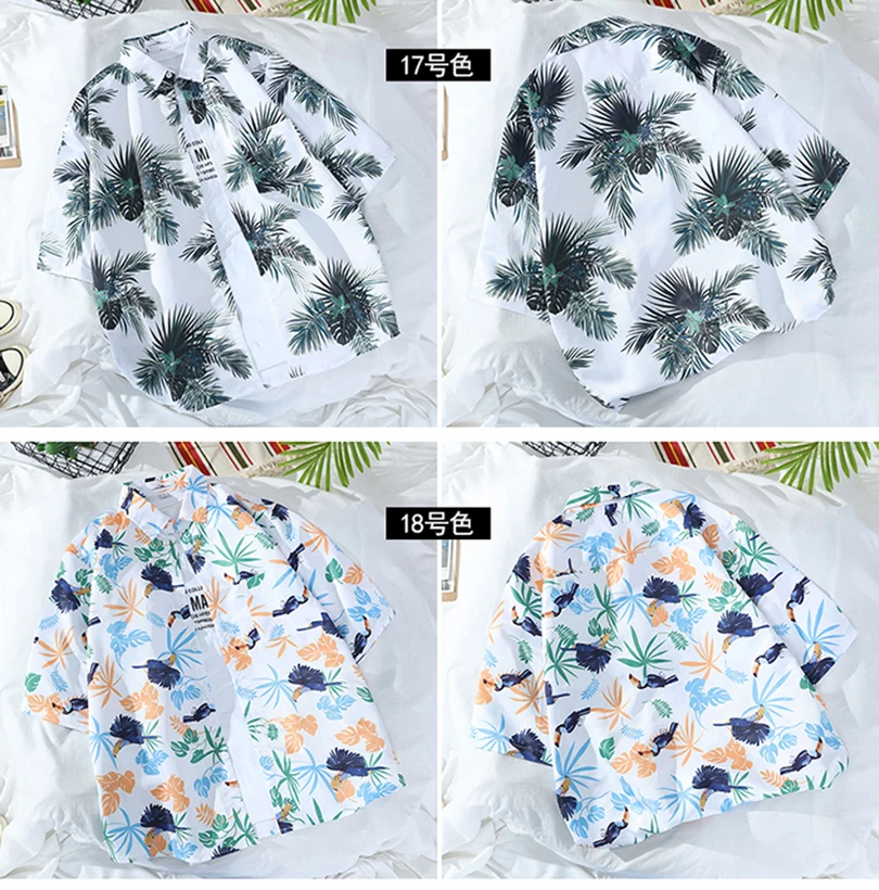 Sommer Herren Hawaiihemd mit Blumenmuster, Knopfleiste, dünn, halbarm, koreanische Modekleidung 2026 Z1A1 – Detail 13