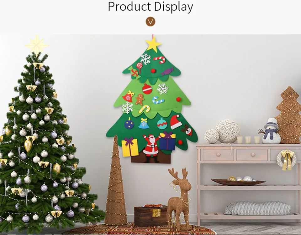 3D DIY войлочный комплект для рождественской елки с орнаментом для детей рождественские подарки на год дверь на стену рождественские подарки украшения для дома