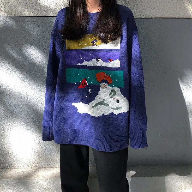 3 colors 2019 autumn and winter cartoon christimas knitted warm sweaters womens pullovers (X1213) | Женская одежда