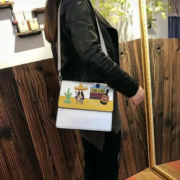 

Women PU Leather Shoulder Bag Embroidery Crossbody Messenger Handbag Purse Satchel Tote