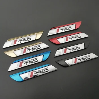

2pcs TRD Racing Logo Sticker For Toyota CROWN Reiz Camry Corolla Avensis Auris 4Runner Fender Side Emblem Nameplate Car Tuning