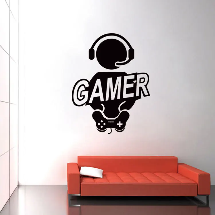 

Playing Gamer Adhesive Paper Living Room Bedroom Game Room Creative Wall Sticker