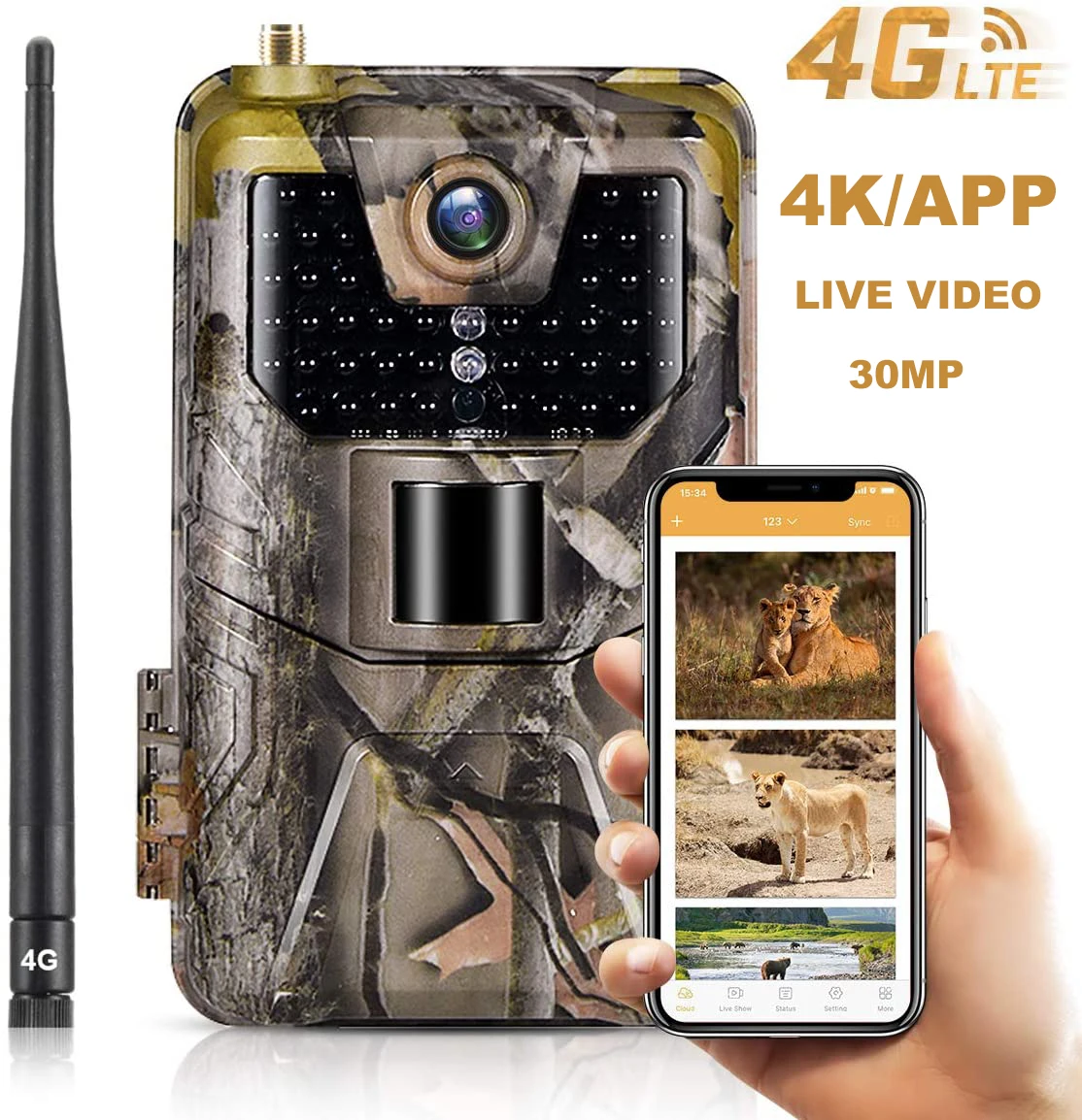 APP Trail Camera 4K Live Broadcast FREE Cloud Service Hunting Photo Traps 4G 30MP Wildlife Cameras Night Vision HC900PRO hunting trail camera trail camera