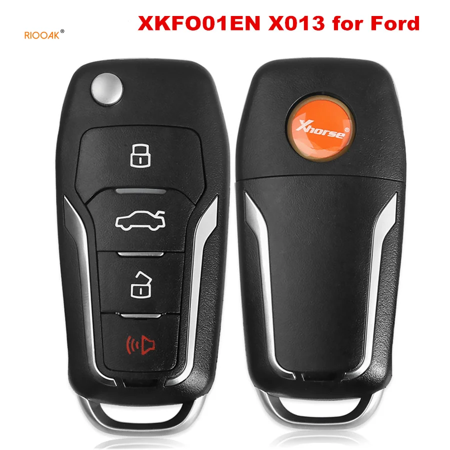 RIOOAK 1pcs Xhorse XKFO01EN X013 Series Universal Remote Key Fob 4 Button for Ford Type locksmith tools