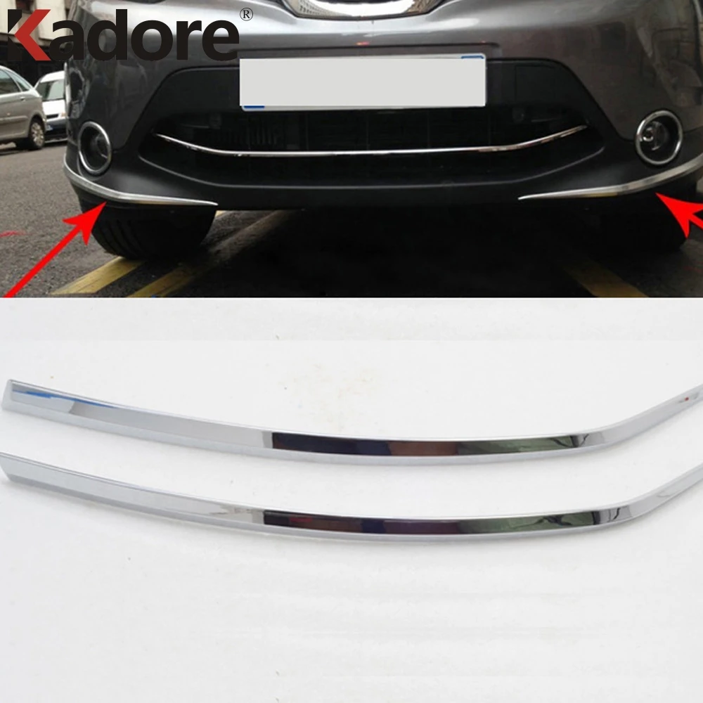 Передний бампер чехол накладка для Nissan Qashqai 2014 2015 2016 ABS Хромированная головка