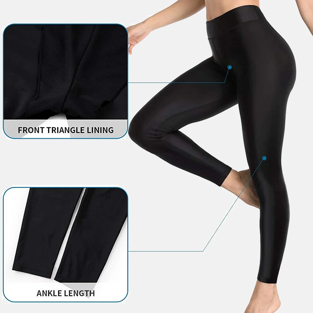 Anfilia Swimming Pants for Women High Waisted Swim Pants Swim Leggings Swim Tights 4