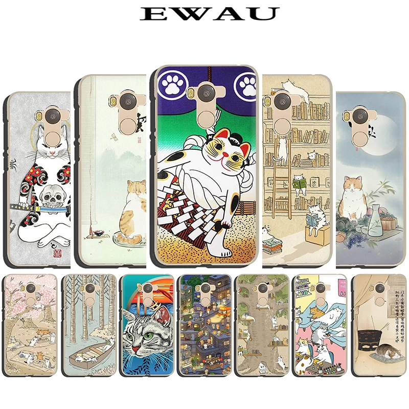 

EWAU Japanese Cat Drink Pattern Hard Phone Cover Case for Redmi 4A 4X 5 6 Plus 5A 6A 7 S2 Go Note3 Pro 4 4X 5 6 7 Pro 5A Prime