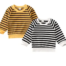 Детский топ в полоску для маленьких мальчиков и девочек, термобелье с длинными рукавами, От 0 до 4 лет