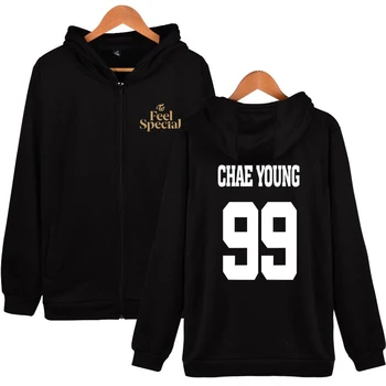 

TWICE Album feel special men/women hoodies zipper Kpop 2019 NEW christmas clothes Hooded Sweatshirt Casual Zipper Sweatshirt