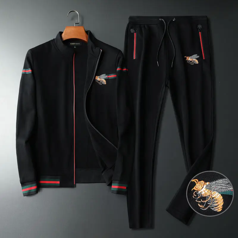 

High-End Men's European-Style Luxury Embroidered Classic Sweater Casual Sports Suit Men