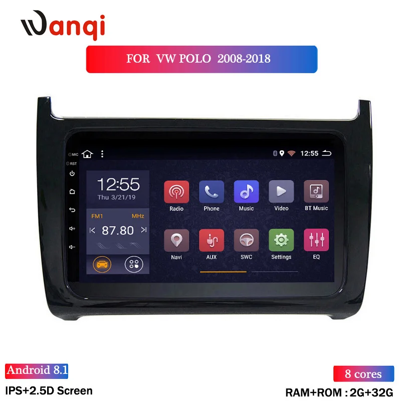 2,5 D экран автомобиля радио мультимедиа видео плеер навигация gps Android 8,1 для Volkswagen POLO sedan 2008 - Цвет: eight cores