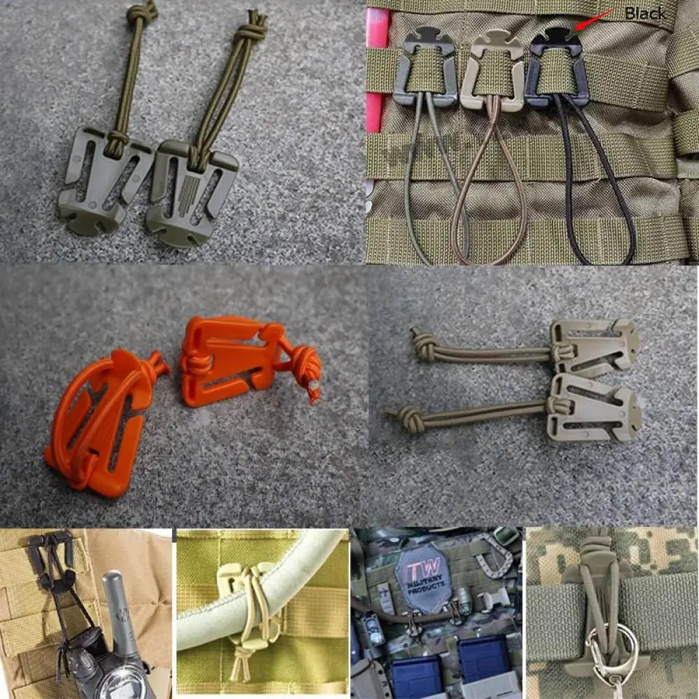 Weight Elastic Cord Molle Buckle Backpack Carabiner Organize Clip Fixed Hooks 