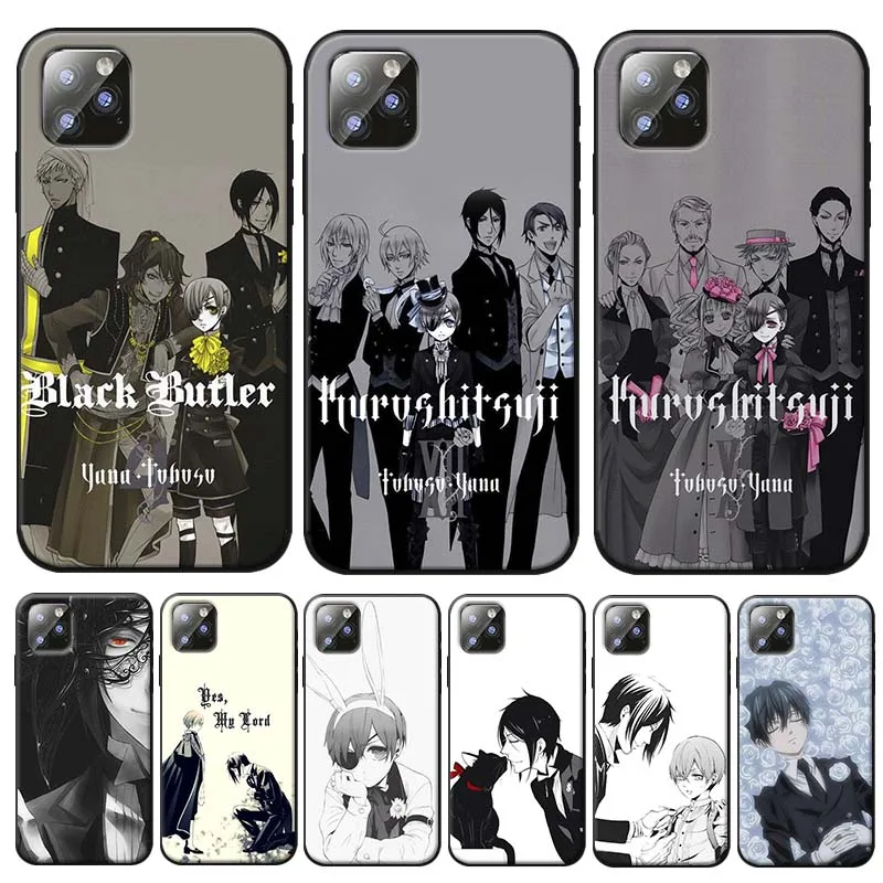Black Butler Cover for iPhone 7 11 pro max XR X 6S 8 XS MAX 6 plus SE 5S Clear Soft Silicone Phone Case |