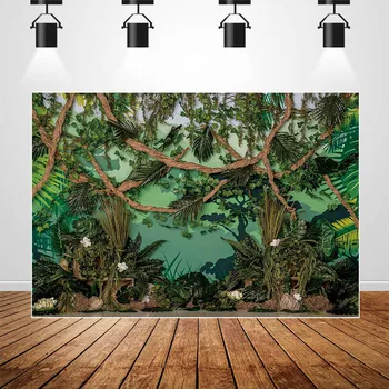 

Safari party birthday photo background photo shoot green jungle woodland baby portrait background for kids forest photography