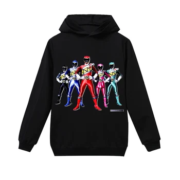 

2020 New Power Ranger Girls Hoodies Sweatshirt for Boys Costume Children Clothes Sport Hooded Long Sleeve T-shirts Kids Clothing