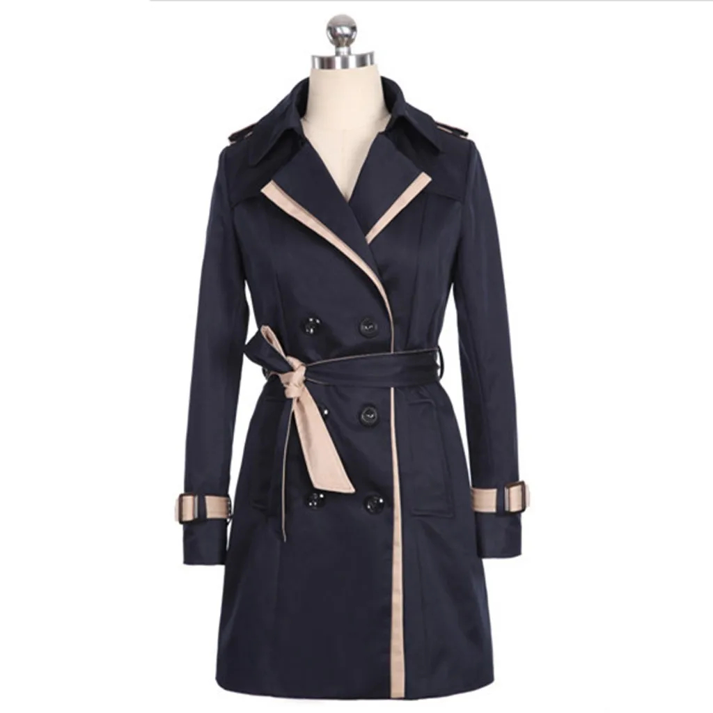 Пальто для женщин двубортное приталенное длинное весеннее пальто Casaco Feminino Abrigos Mujer Осенняя верхняя одежда плюс размер 3xl# J30