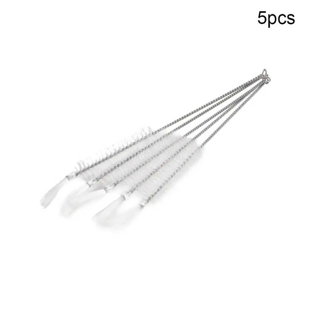 Новая нейлоновая щетка для пробирки с металлической ручкой, щетка для чистки бутылок, длина 23 см, промышленная щетка для очистки соломы, 5 шт