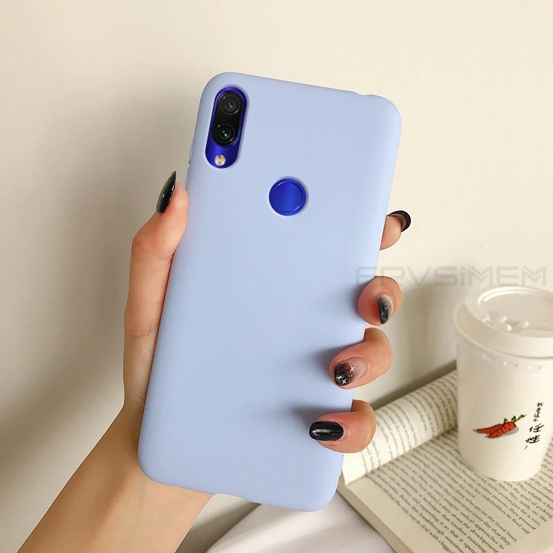 Модный матовый однотонный чехол ярких цветов для XiaoMi RedMi Note7 Pro Note 7 Pro Global Version TPU резиновый мягкий силиконовый чехол для телефона - Цвет: LPurple