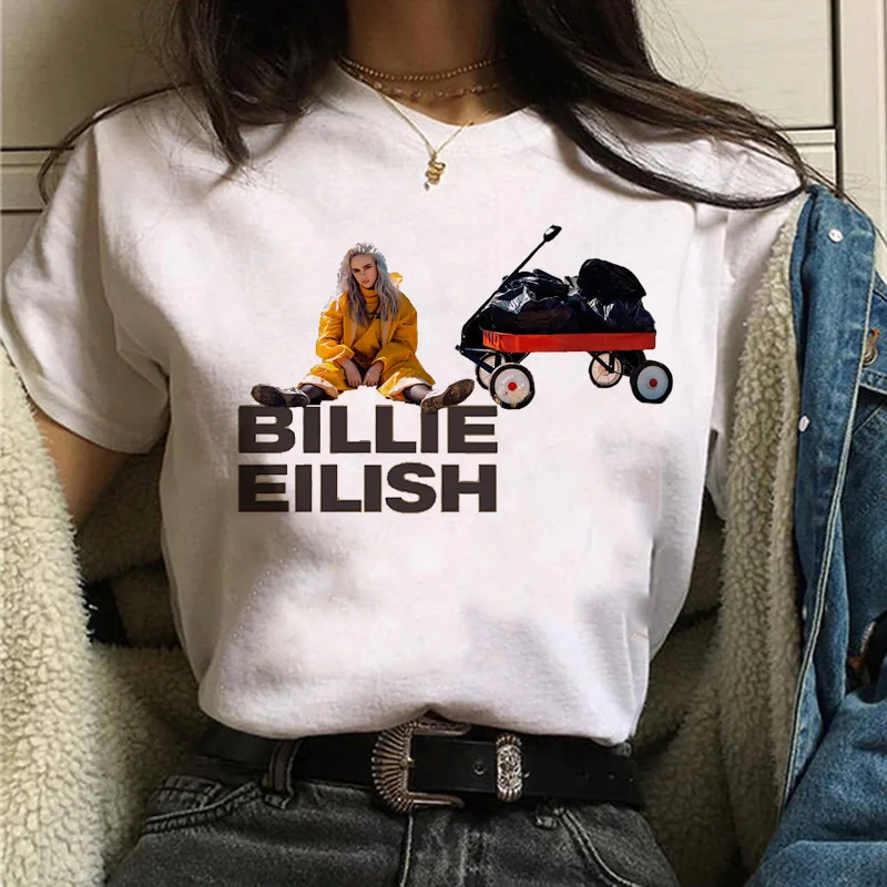 Billie eilish женская футболка Забавный корейский стиль ulzzang I Am A Bad Мужская футболка Повседневная летняя harajuku женская футболка с коротким рукавом - Цвет: 546