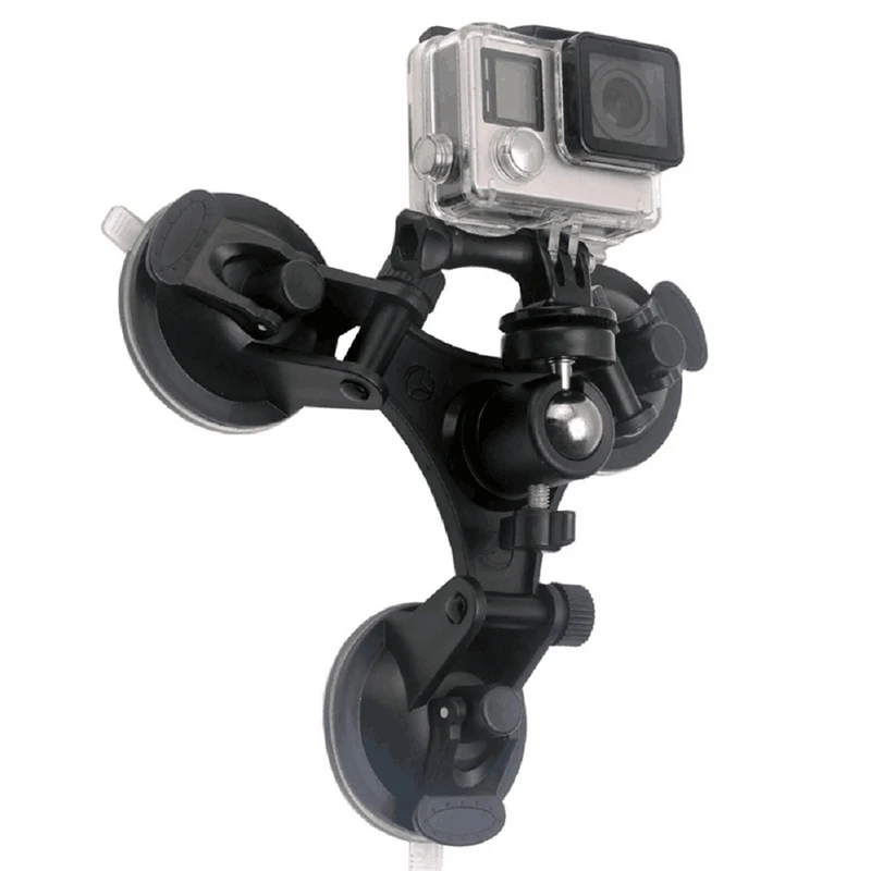Тройная присоска стабилизация Кронштейн Автомобильный держатель для DSLR GoPro Hero Osmo Action H-best