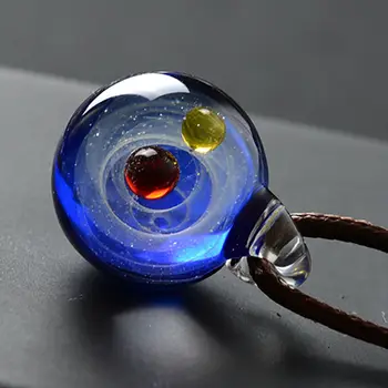 

Handmade Wholesale Vintage Glass Ball Planet Universe Starry Sky Galaxy Pendant Necklace Jewelry