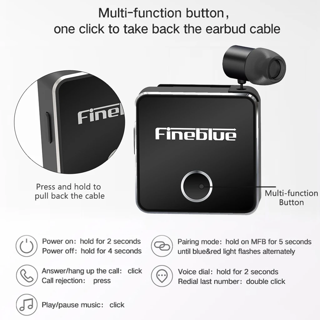 F1 Wireless Bluetooth BT 5.0 Headset Earphone Headphone vibrating Newest Arrival