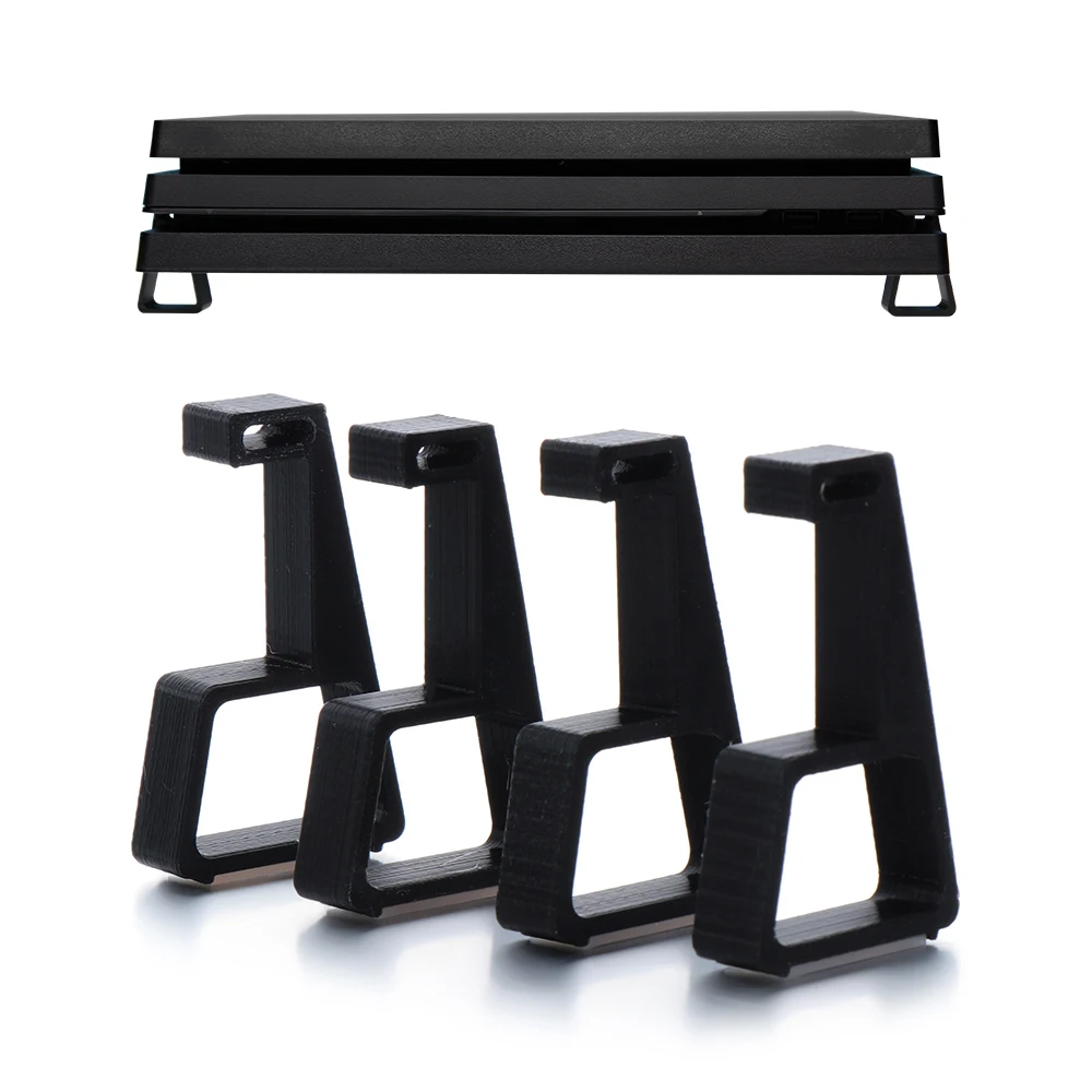1 set-For PS4 old model ,black 4PCS Accessories Horizontal Heighten Support Feet Stand Cooling Legs Bracket Console Holder 