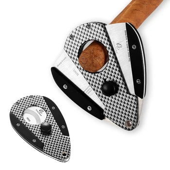 

Galiner Carbon Fiber Metal Cigar Cutter Knife Sharp Luxury Guillotina Cigar Cutting Accessories Tool For Cuban Cigars