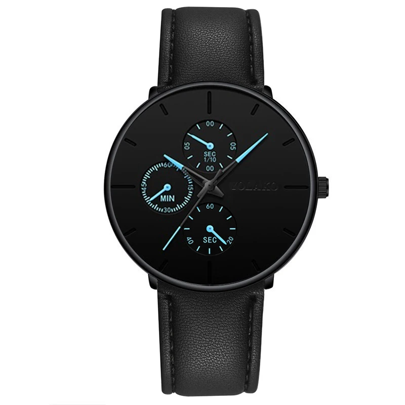 L black blue Модные мужские часы минималистичные Роскошные ультра тонкие наручные часы из нержавеющей стали с сетчатым ремешком аналоговые кварцевые часы Relojes Hombre - Цвет: L black blue