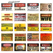 DL-предупредительный плакат Винтаж эмалированный из металла наклейки в ретро стиле арт настенная доска