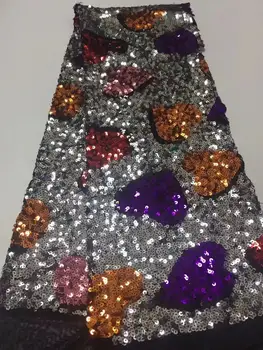 

Embroidery glitter sequence African french organza sequins lace fabric for women dress 2019 high quality Nigerian net tulle lace