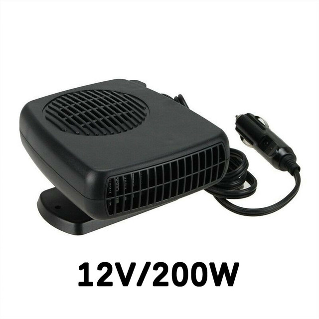 200W Portable Auto Car Heater Defroster Demister Electric Heater Windshield 360 Degree Rotation ABS Heating Cooling Fan