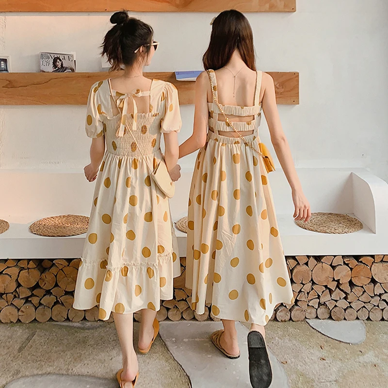 

2 Styles Mihoshop Ulzzang Korean Korea Women Fashion CLothing Vintage Preooy Dot Point Print Sweet Dress