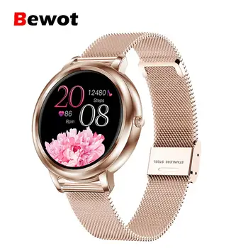 

Bewot Waterproof Smart Watch 2020 for Women 1.09" Full Round Touch Screen Fitness Tracker Heart Rate Sleep Monitoring Smartwatch