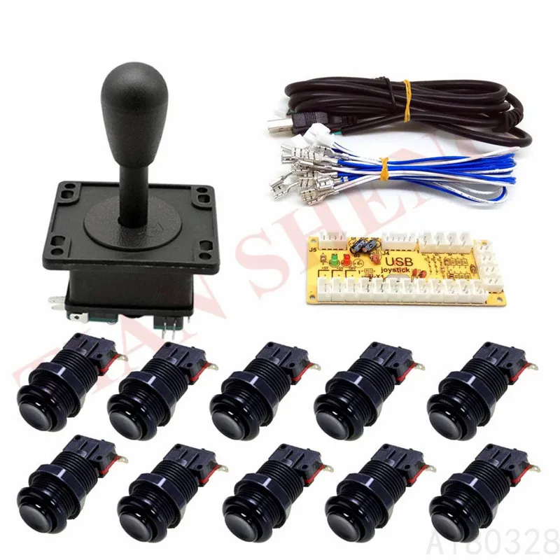 

DIY HAPP Style Joystick and Button kit Classic Arcade Game DIY Part for Raspberry Pi 1player Arcade Machine Controller Kit