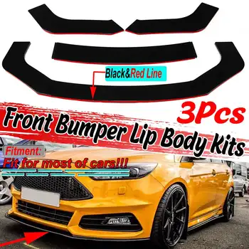

Universal Car Front Bumper Splitter Lip Body Kits Splitter Diffuser For Ford For Mustang For Focus RS ST For Fiesta For Mondeo