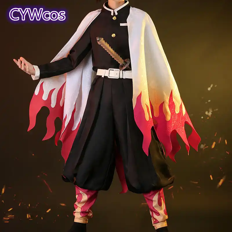 19ホット悪魔特効 Kimetsuなしyaiba Rengoku Kyoujurou Cospalyの衣装クリスマス衣装男の制服着物アニメのコスプレ ゲーム コスチューム Aliexpress